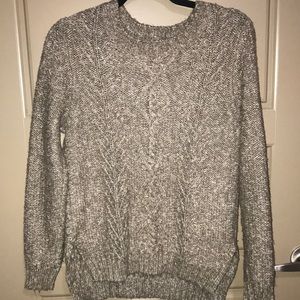 Medium Oatmeal Crew Neck Cable Sweater